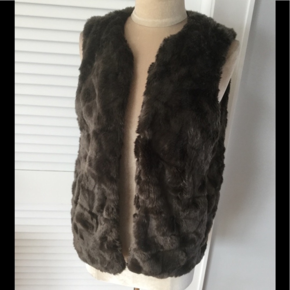 French Connection Brown Faux Fur Vest Size XS/2